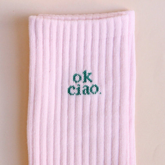 Socken "Ok Ciao Rosa"