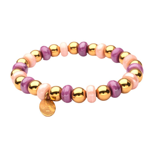 LizzyMae Armband Edelstahl - Gold + Rosa + Lila