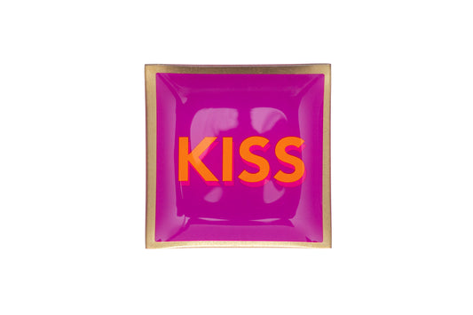Love Plates – Glasteller S „Kiss“, fuchsia
