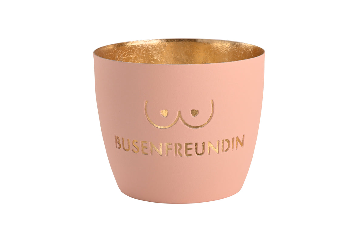 Madras – Windlicht M „Busenfreundin“, pastellrosa/gold