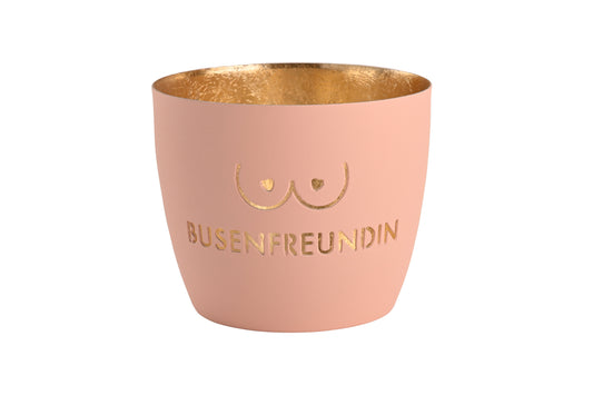 Madras – Windlicht M „Busenfreundin“, pastellrosa/gold