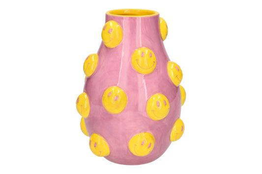 Artisan – Vase „Smile“ L, rosa/gelb