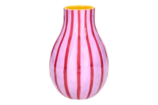 Artisan – Vase gestreift L, lila/pink