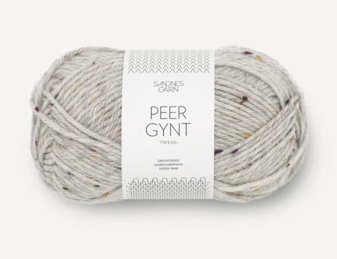 Sandnes Garn Peer Gynt 1035 Lys Gråmelert Løvfall Tweed