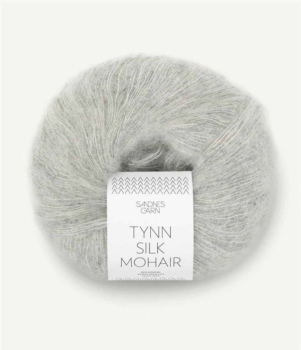 Sandnes Garn Tynn Silk Mohair 1022 Lys Grå Melert